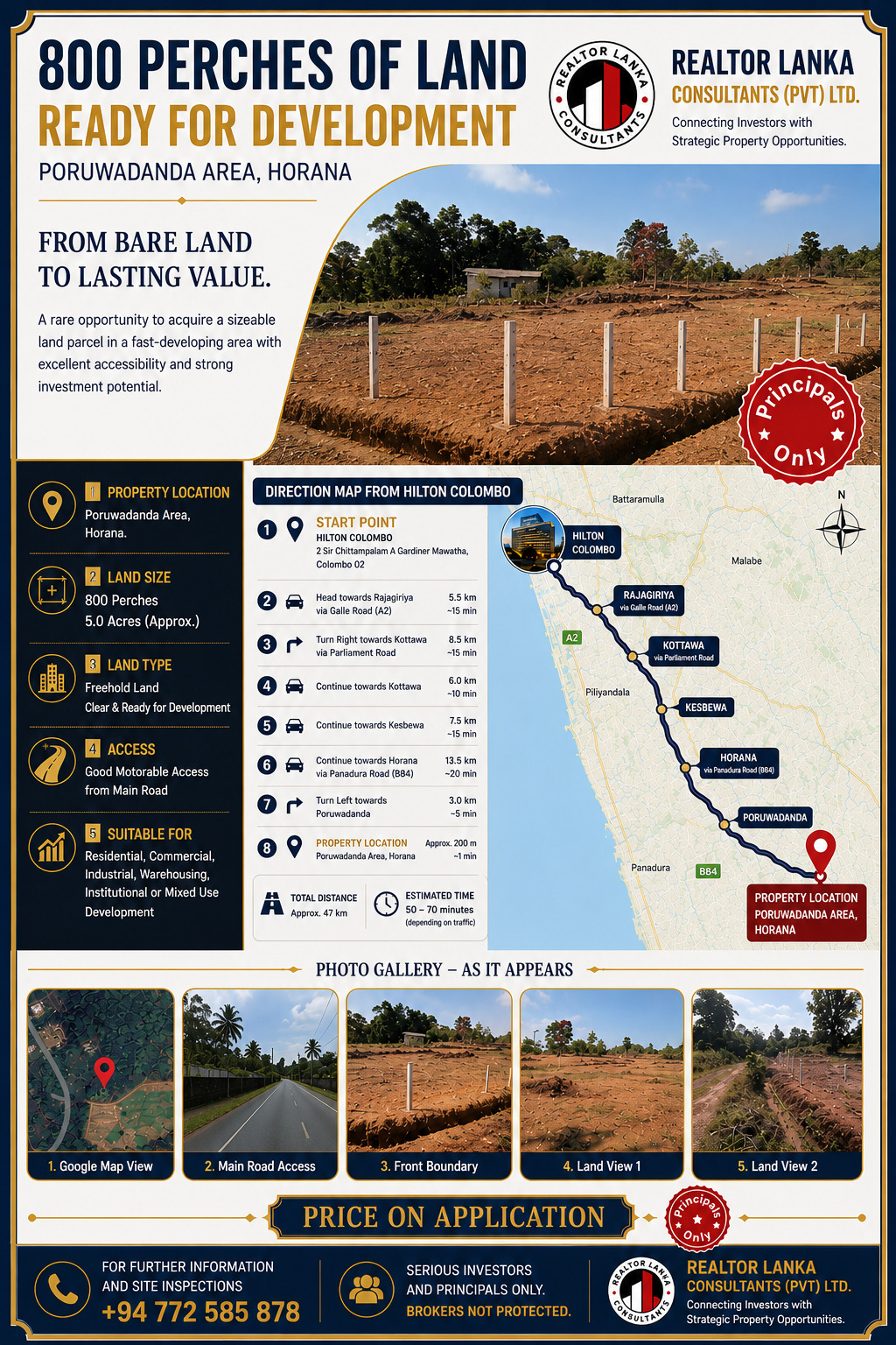 800 Perches of Land - Horana