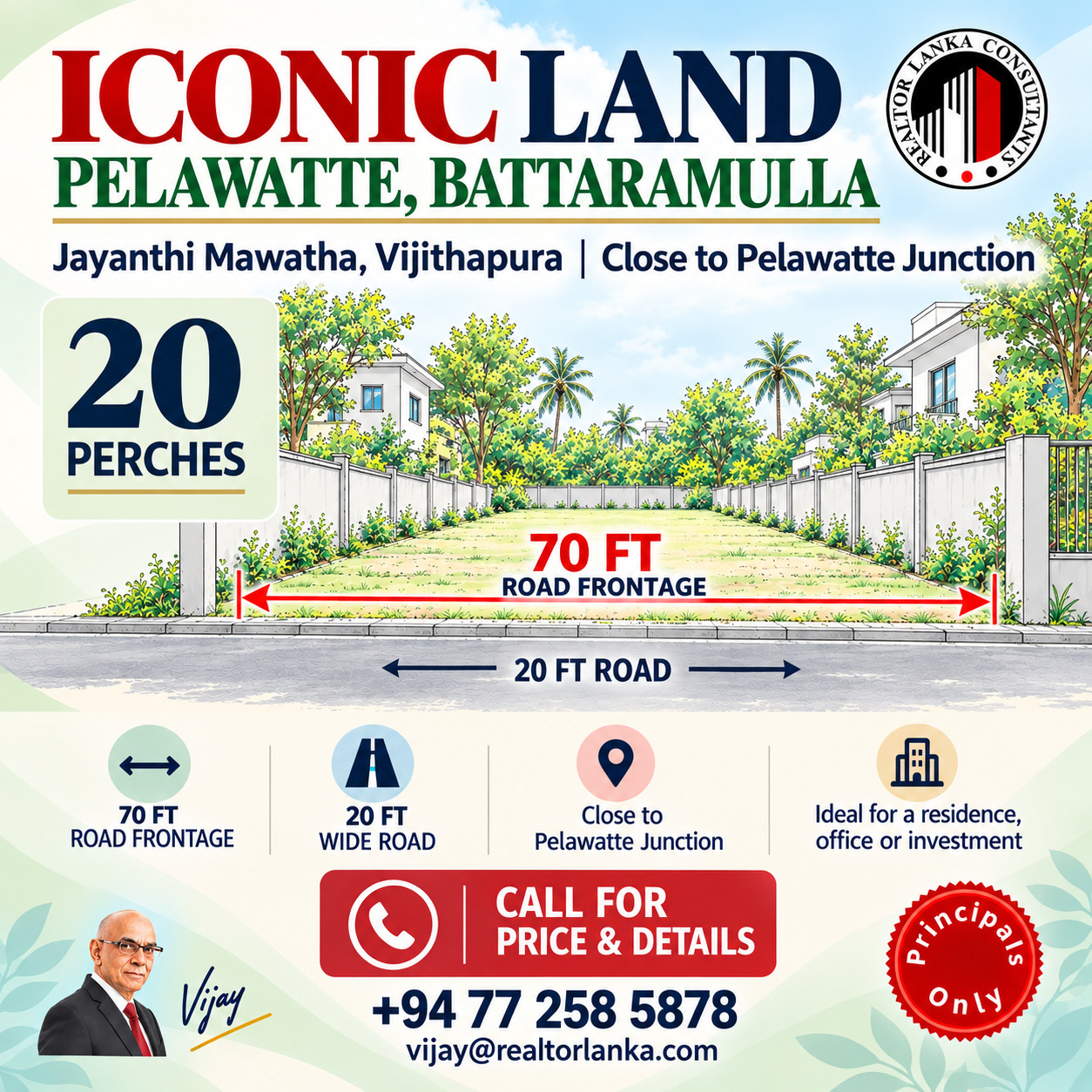 Iconic Land in  in Pelawatte, Battaramulla