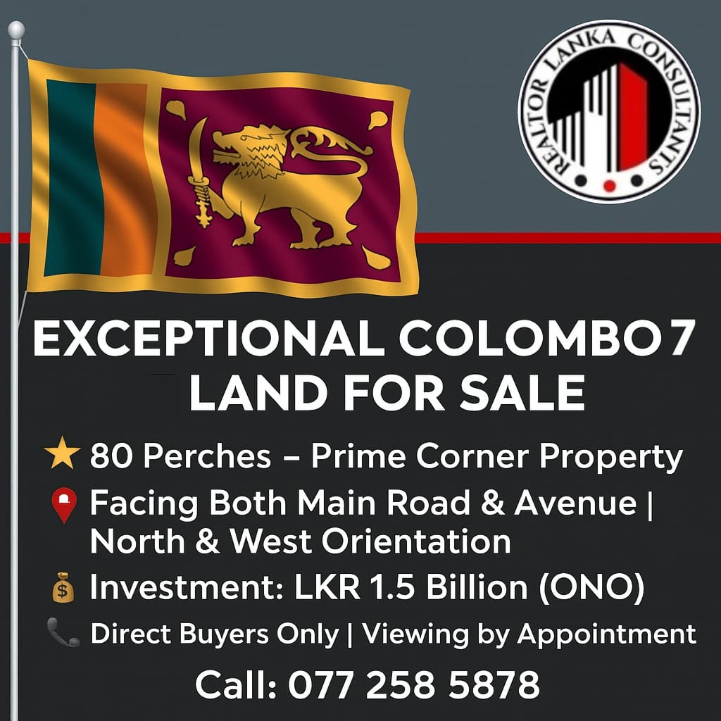 Exceptional Colombo 7 Land For Sale