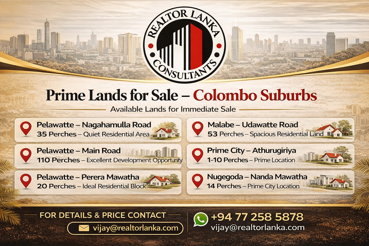 Land For Sale - Colombo Surburbs