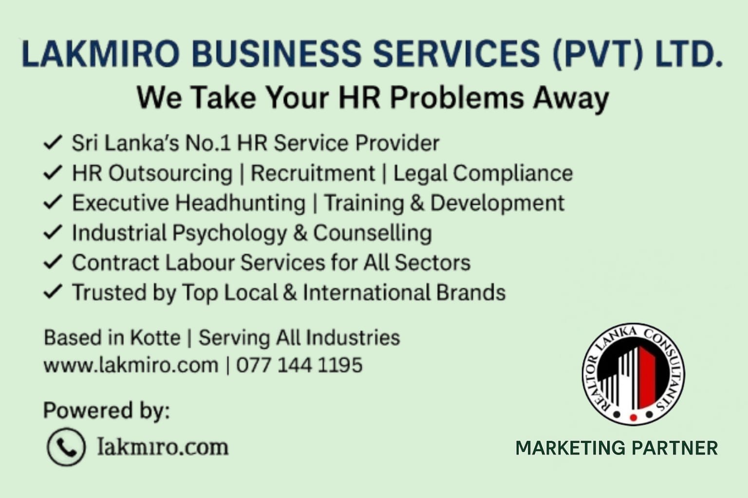 Lakmiro Business Services (PVT) Ltd