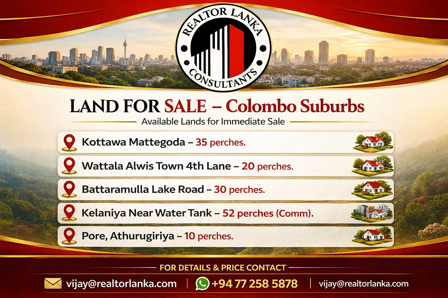 Land For Sale - Colombo Surburbs