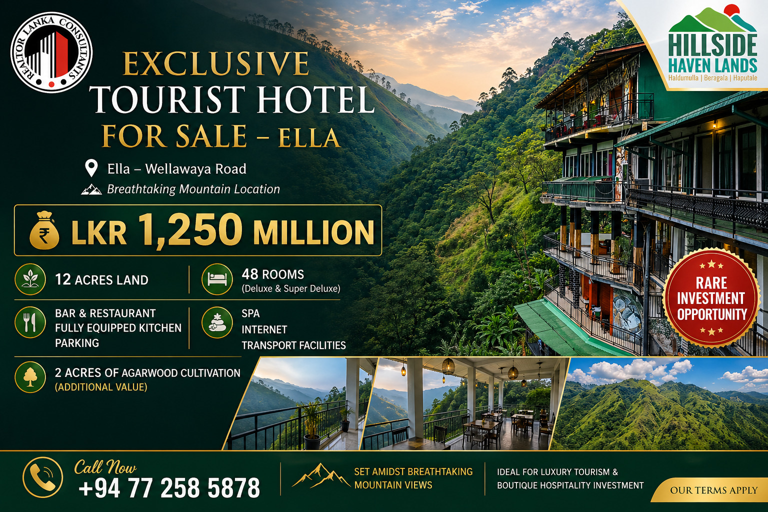 Exclusive Tourist Hotel For Sale - Ella