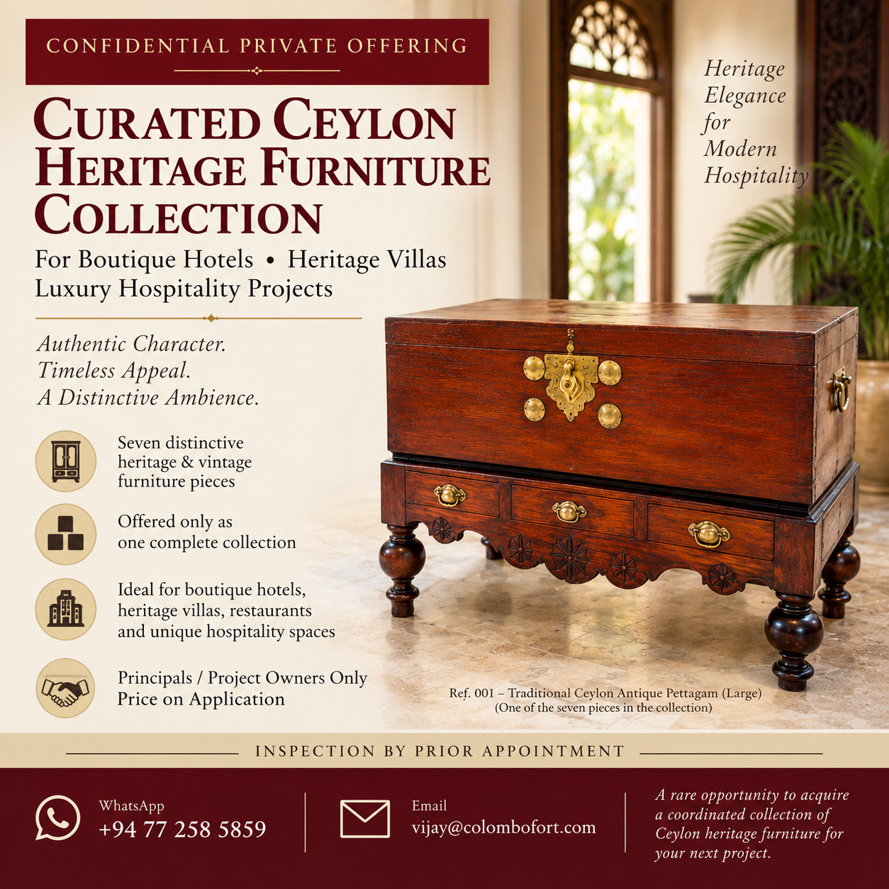 Curated Ceylon Heritage Furniture Collection