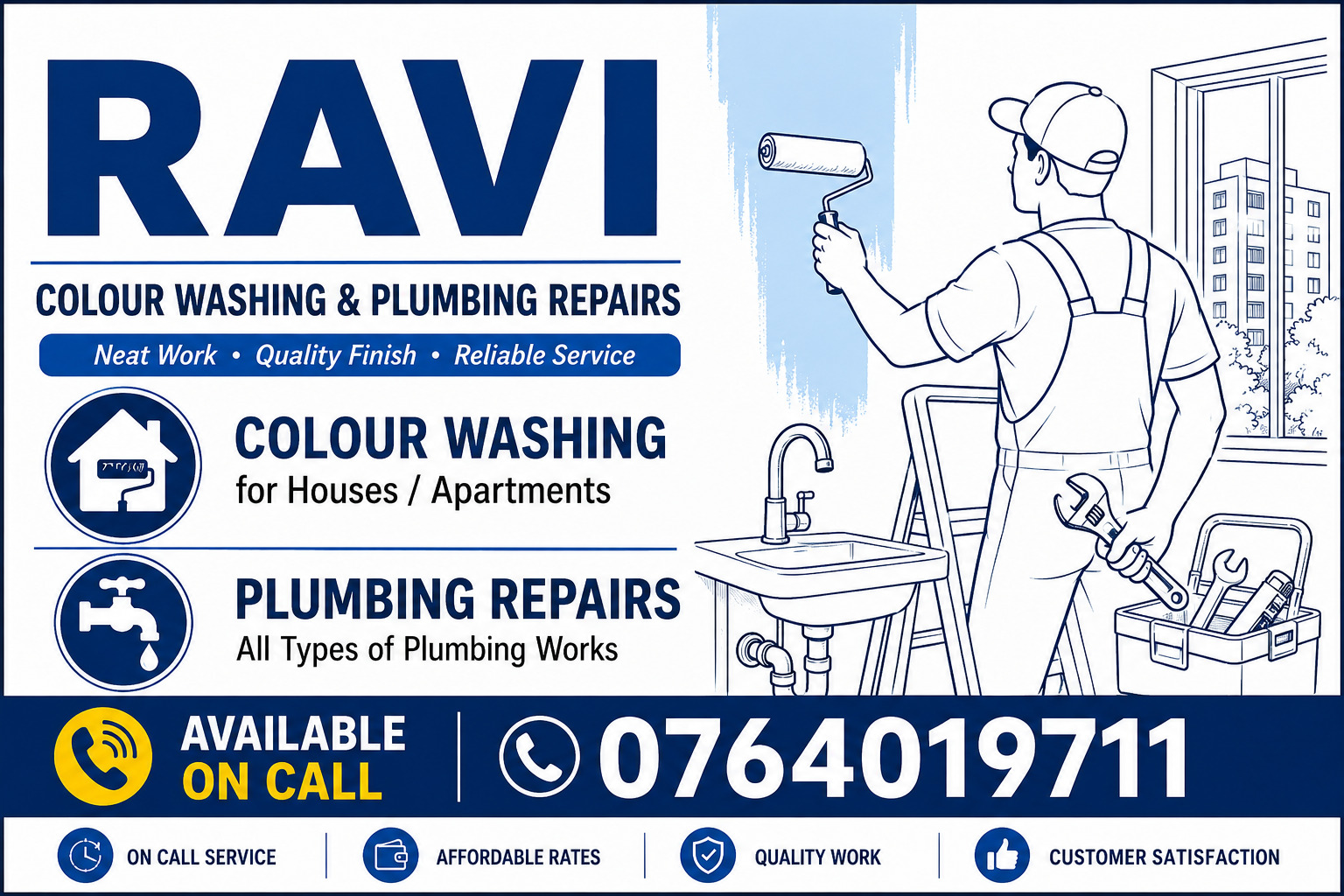 Colour washing & Plumbing repairs